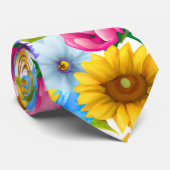 大きはっきりしたな植物カラフルの花 ネクタイ (ロール)
