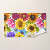 大きはっきりしたな植物カラフルの花 バスタオルセット (ハンドタオル)