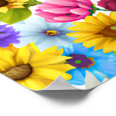 大きはっきりしたな植物カラフルの花 ポスター (角)