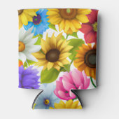 大きはっきりしたな植物カラフルの花 缶クーラー (正面)