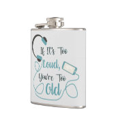 大きもしすぎる、あなたは古すぎる音楽のおもしろい引用文 フラスク (左)