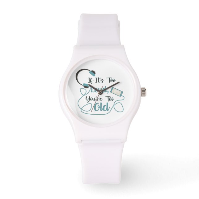 大きもしすぎる、あなたは古すぎる音楽のおもしろい引用文 腕時計 (正面)