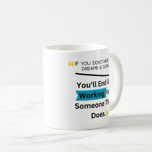 大きもしな夢やゴールデザインがない コーヒーマグカップ (正面右)