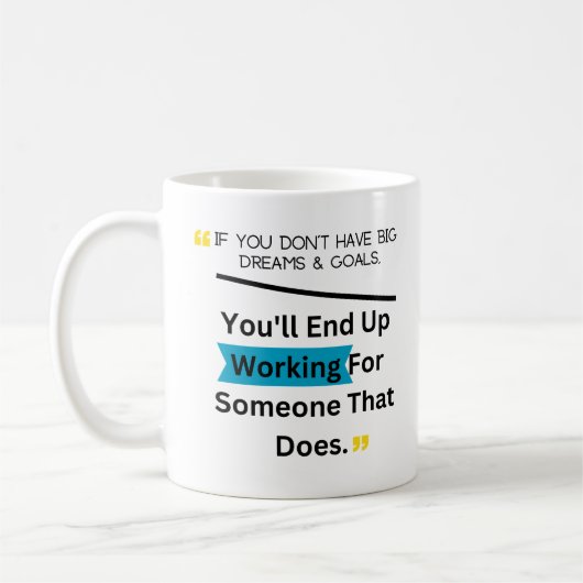 大きもしな夢やゴールデザインがない コーヒーマグカップ (左)