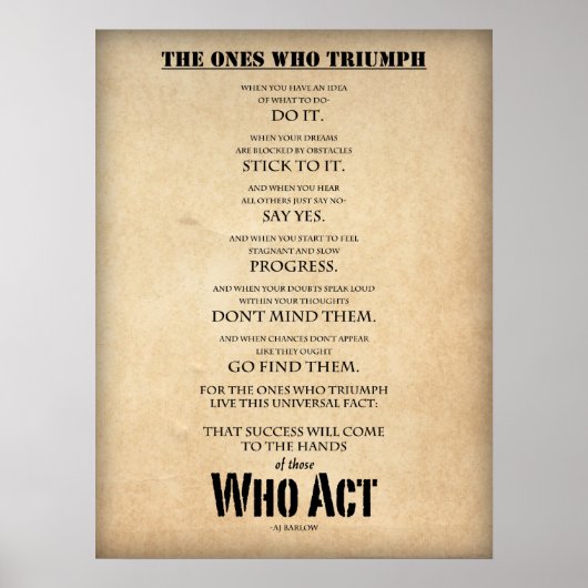 大きやる気を起こさせるなポスター「勝利した者」 ポスター (正面)