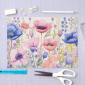 大きカラフルく繊細な花 薄葉紙 (クラフト)