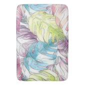 大きカラフル葉い熱帯水絵画色 バスマット (正面縦)