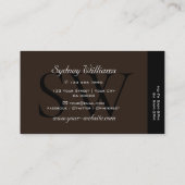 大きクラシックいモノグラムと黒ダークブラウン白 名刺 (裏面)