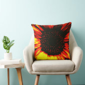 大きコンテンポラリーなヒマワリの種の頭と花びら クッション (椅子)