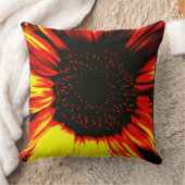 大きコンテンポラリーなヒマワリの種の頭と花びら クッション (ブランケット)