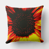 大きコンテンポラリーなヒマワリの種の頭と花びら クッション (裏面)