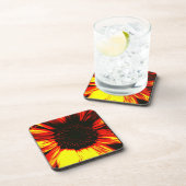 大きコンテンポラリーなヒマワリの種の頭と花びら コースター (右側)