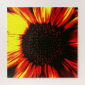 大きコンテンポラリーなヒマワリの種の頭と花びら ジグソーパズル (横)