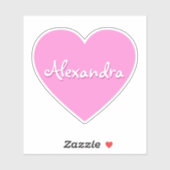 大きパーソナライズされたいピンクのハート名 シール (シート)