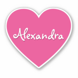 大きパーソナライズされたいホットピンクのハート名 シール
