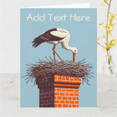 大きパーソナライズされたい折り畳み式ストークのグリーティングカード カード (黄色い花)