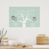 大きパーソナライズされたく可愛い動物を夢見る ポスター (キッチン)