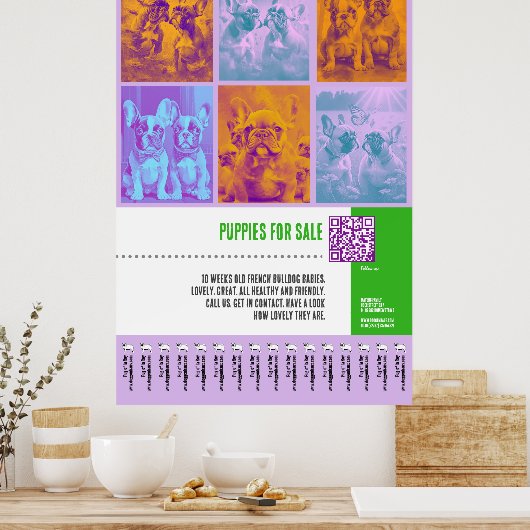 大きフランスのなポスター販売のためのブルドッグパピー ポスター (キッチン)