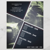 大きモダンい幾何学的な洗車と詳細 チラシ (裏面)