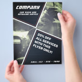 大きモダンい幾何学的な洗車と詳細 チラシ (手)