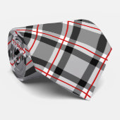 大きモダンい格子、黒、白、灰色、赤 ネクタイ (ロール)