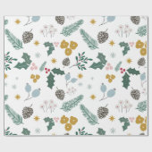 大きモダンすぎるクリスマスの葉のパターン ラッピングペーパー (フラット)