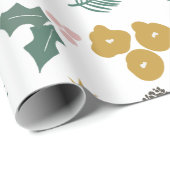 大きモダンすぎるクリスマスの葉のパターン ラッピングペーパー (ロールコーナー)