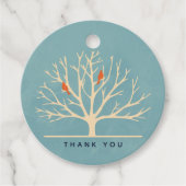 大きモダンな木の中にオレンジ色の鳥がいらっしゃい フェイバータグ (正面)