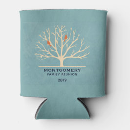 大きモダンな木の家族の懇親会にオレンジ色の鳥 缶クーラー