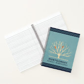 大きモダンな木の系図学にオレンジバード ノートブック (内部)