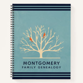 大きモダンな木の系図学にオレンジバード ノートブック