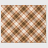 大きモダンな格子縞、茶色、ベージュ、銅、タン ラッピングペーパー (フラット)