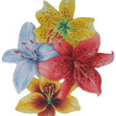 大きユニークくはっきりしたカラフルの花フローラ カッティングボード