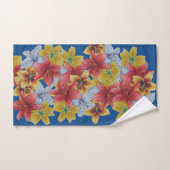 大きユニークくはっきりしたカラフルの花フローラ ハンドタオル (ハンドタオル)