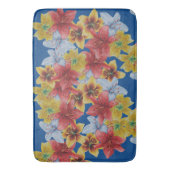 大きユニークくはっきりしたカラフルの花フローラ バスマット (正面縦)