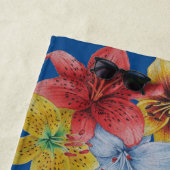 大きユニークくはっきりしたカラフルの花フローラ ビーチタオル (インサイチュ)