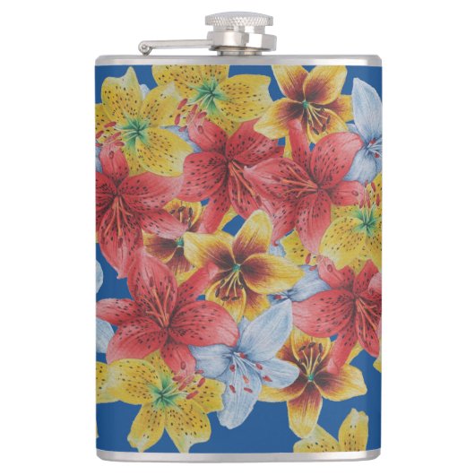 大きユニークくはっきりしたカラフルの花フローラ フラスク (正面)