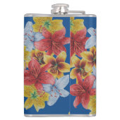 大きユニークくはっきりしたカラフルの花フローラ フラスク (裏面)