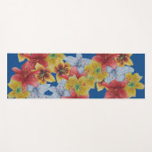 大きユニークくはっきりしたカラフルの花フローラ ヨガマット (正面(横))