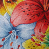 大きユニークくはっきりしたカラフルの花フローラ ヨガマット