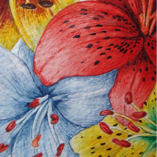 大きユニークくはっきりしたカラフルの花フローラ ヨガマット