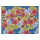 大きユニークなカラフルのはっきりした花フローラ テーブルクロス (正面(横))