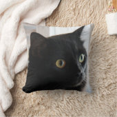 大き目の黒猫の枕、家または寮 クッション (ブランケット)