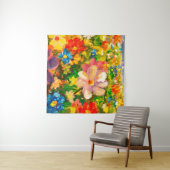 大き絵画なカラフルの山の花 タペストリー (インサイチュ(横))