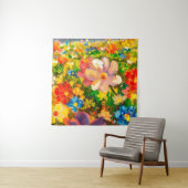 大き絵画なカラフルの山の花 タペストリー (インサイチュ)