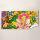 大き絵画なカラフルの山の花 バスタオル (バスタオル)