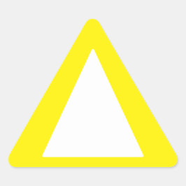 大き縁ど – 黄色の警告 三角形シール