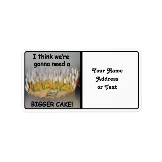 大き考えなお誕生日ケーキが必要だ! ラベル (正面)