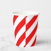 大き赤と白いサイズの斜ストライプ線 紙コップ (右)