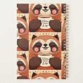 大げさな眠そうな目をした可愛らしい漫画のナマケモノ プランナー手帳 (裏面)